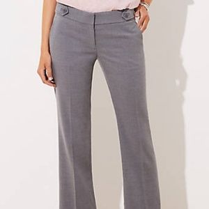 LOFT 4L NWT Gray Trousers with Button Tap